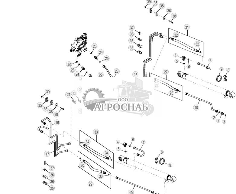 Гидравлические линии цилиндра стрелы (стандартного) - ST1463 199.jpg